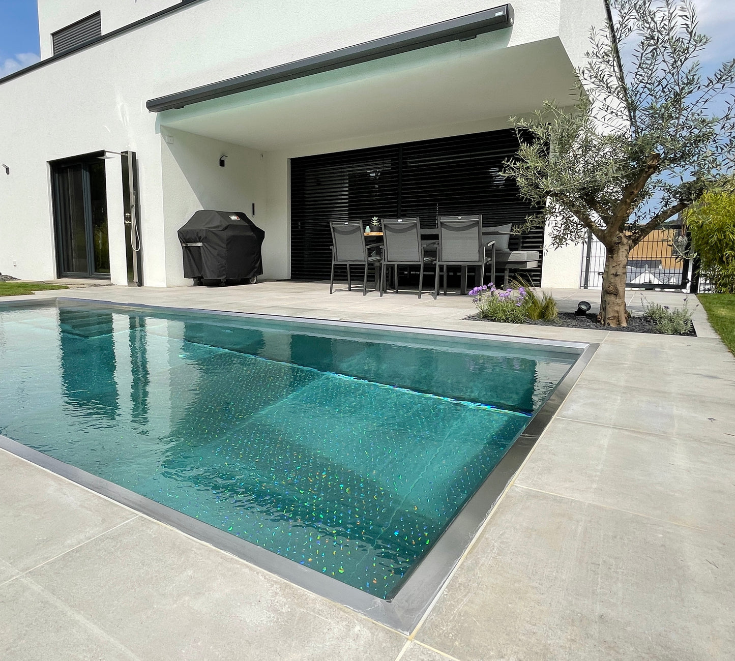 Edelstahlpool 6x3m Wassertiefe 1,40m