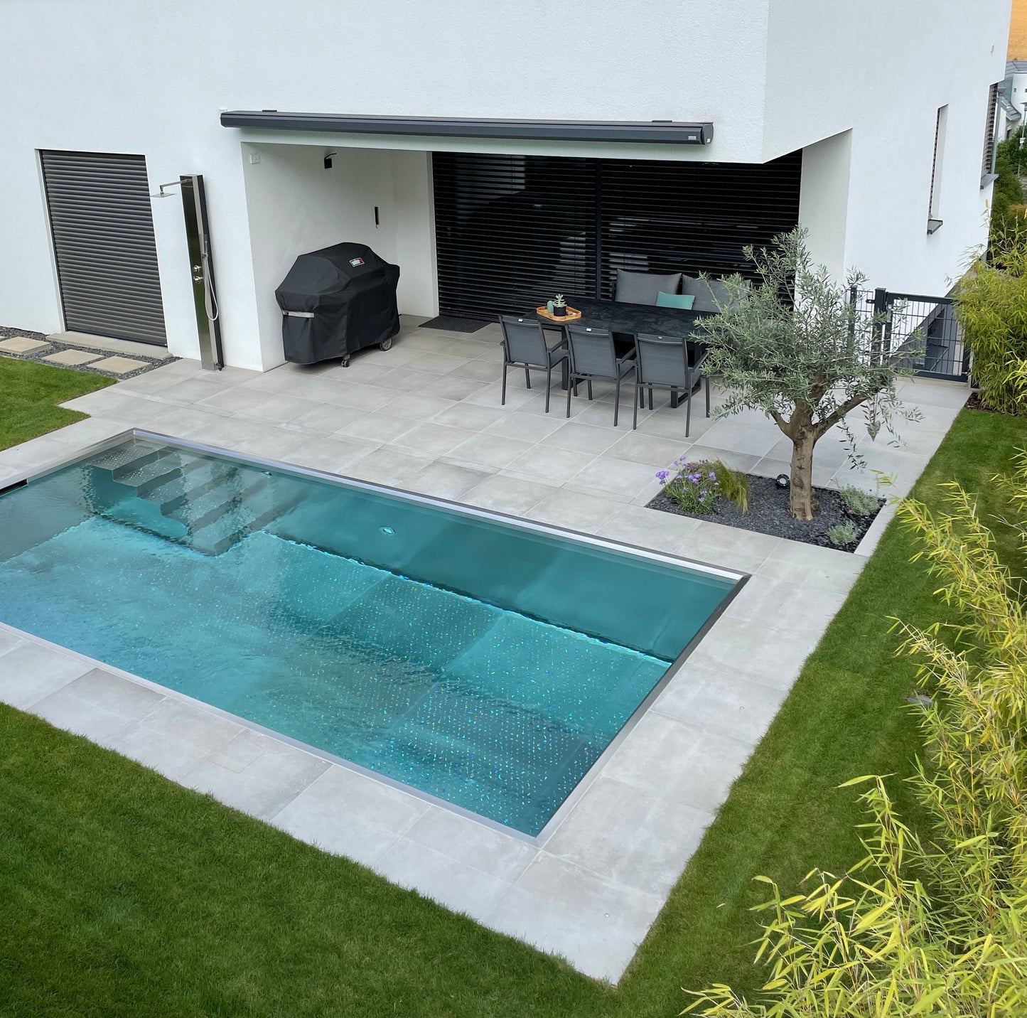Edelstahlpool 6x3m Wassertiefe 1,40m
